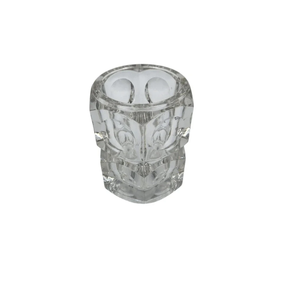 Vintage Elements Clear Heavy Glass Pillar Candle Holder‎ Czech Republic